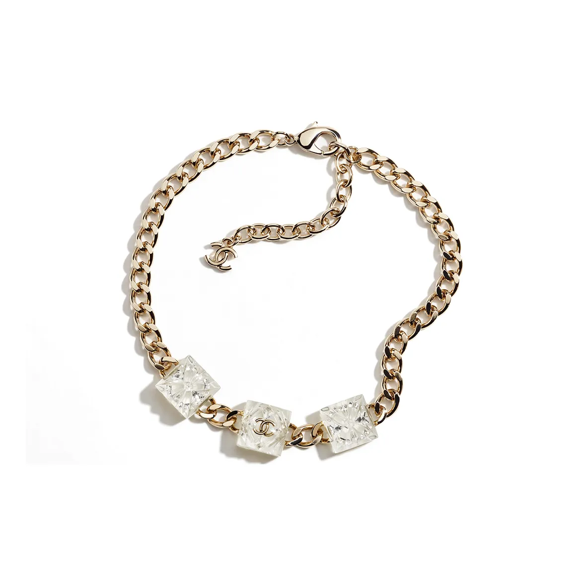 CHANEL Necklaces Women's Gold
