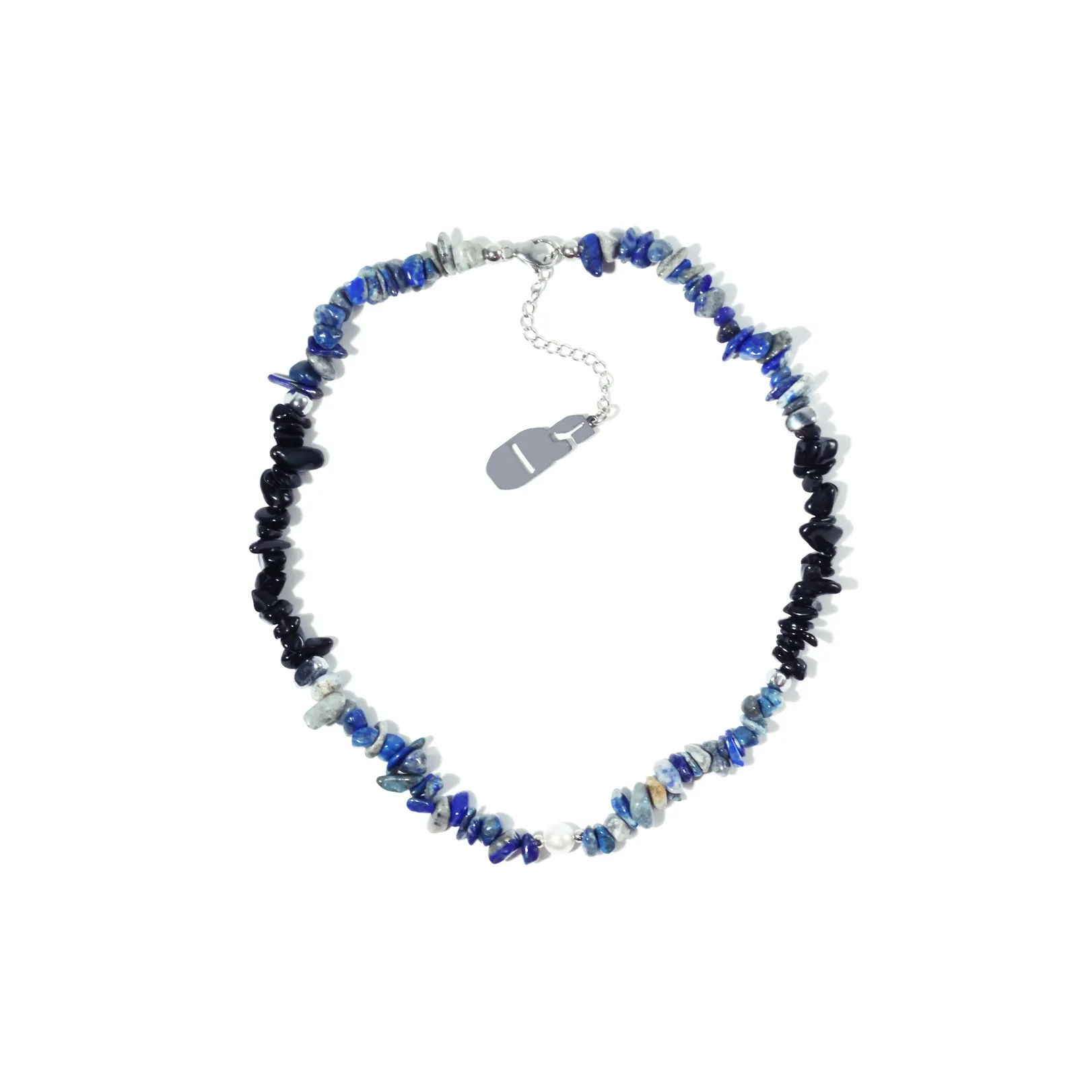 Get'em ON Синий Crushed Камень Черный Crushed Камень Ожерелья Унисекс