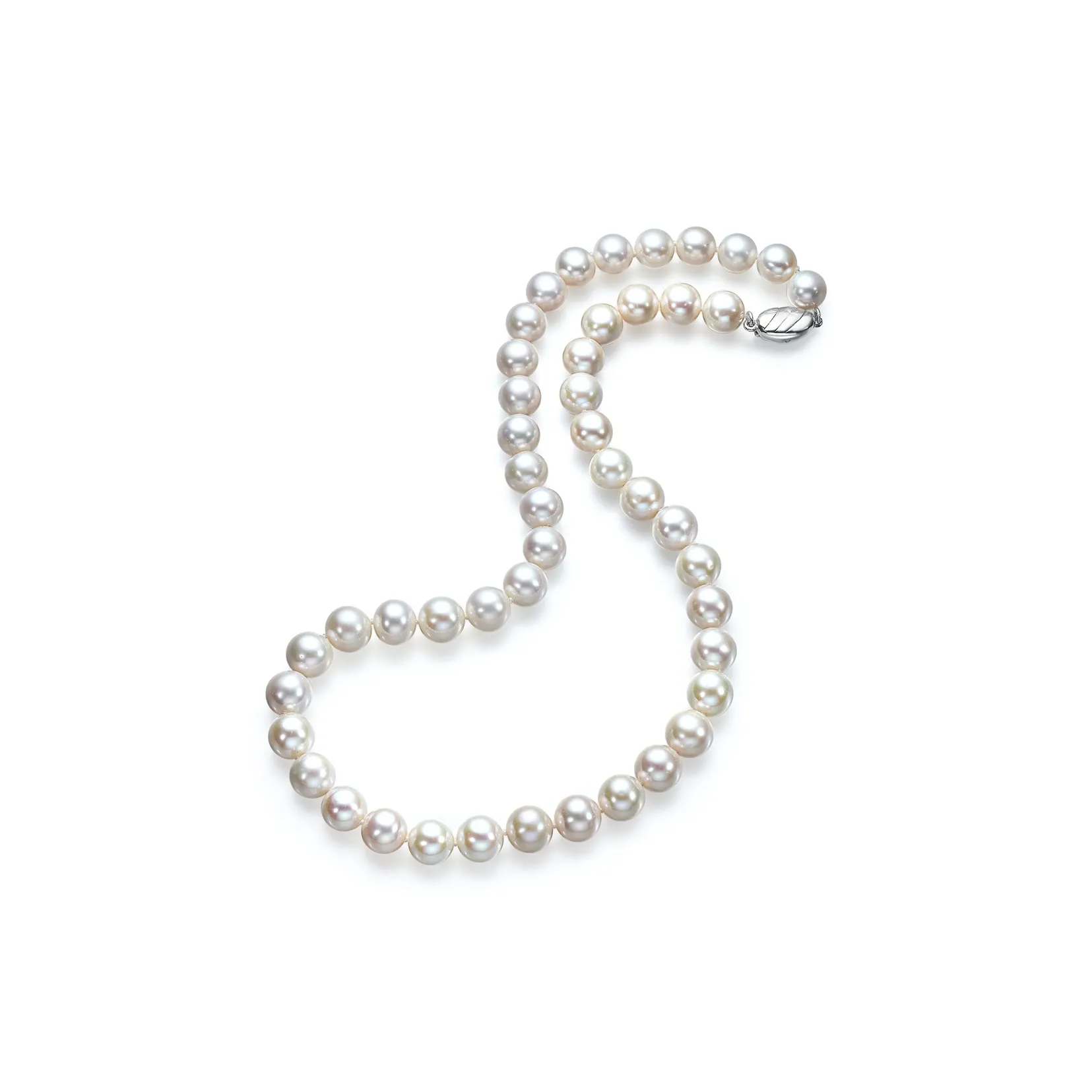ME LUXE Freshwater Pearl Necklace, Classic Elegant French Collarbone Chain, Box Optional Anniversary Gift Women's