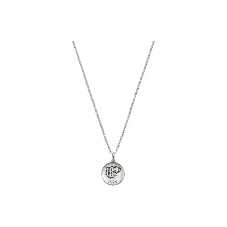 GUCCI 925 Sterling Silver Necklaces Women's Silver