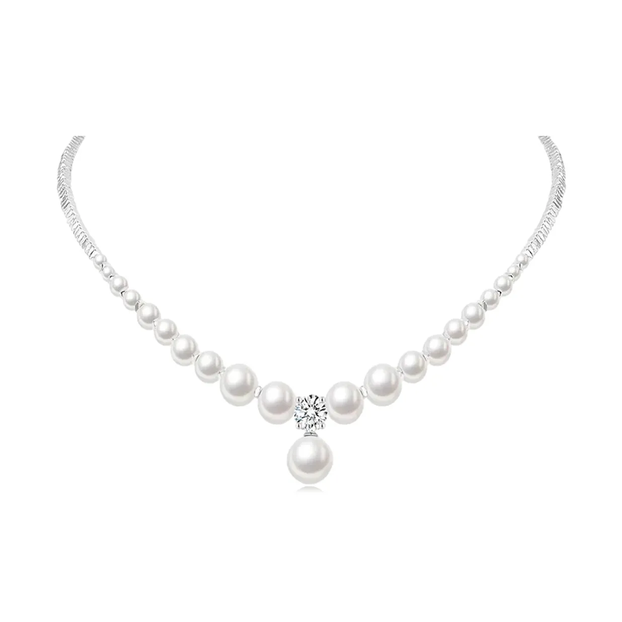 Asia Star 925 Sterling Silver Shell Pearl Necklaces Women's