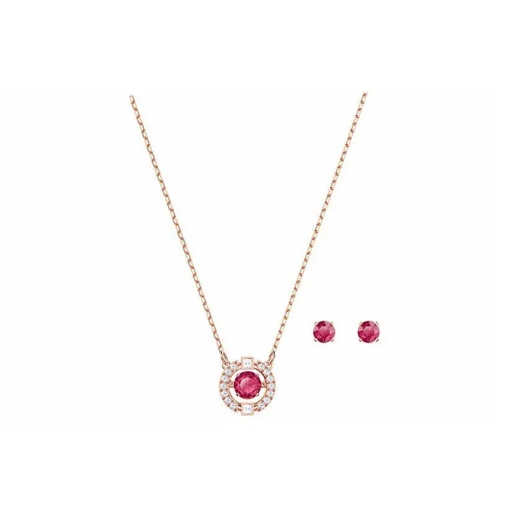 Swarovski Rose Gold Tone Plated Necklaces Women's Red