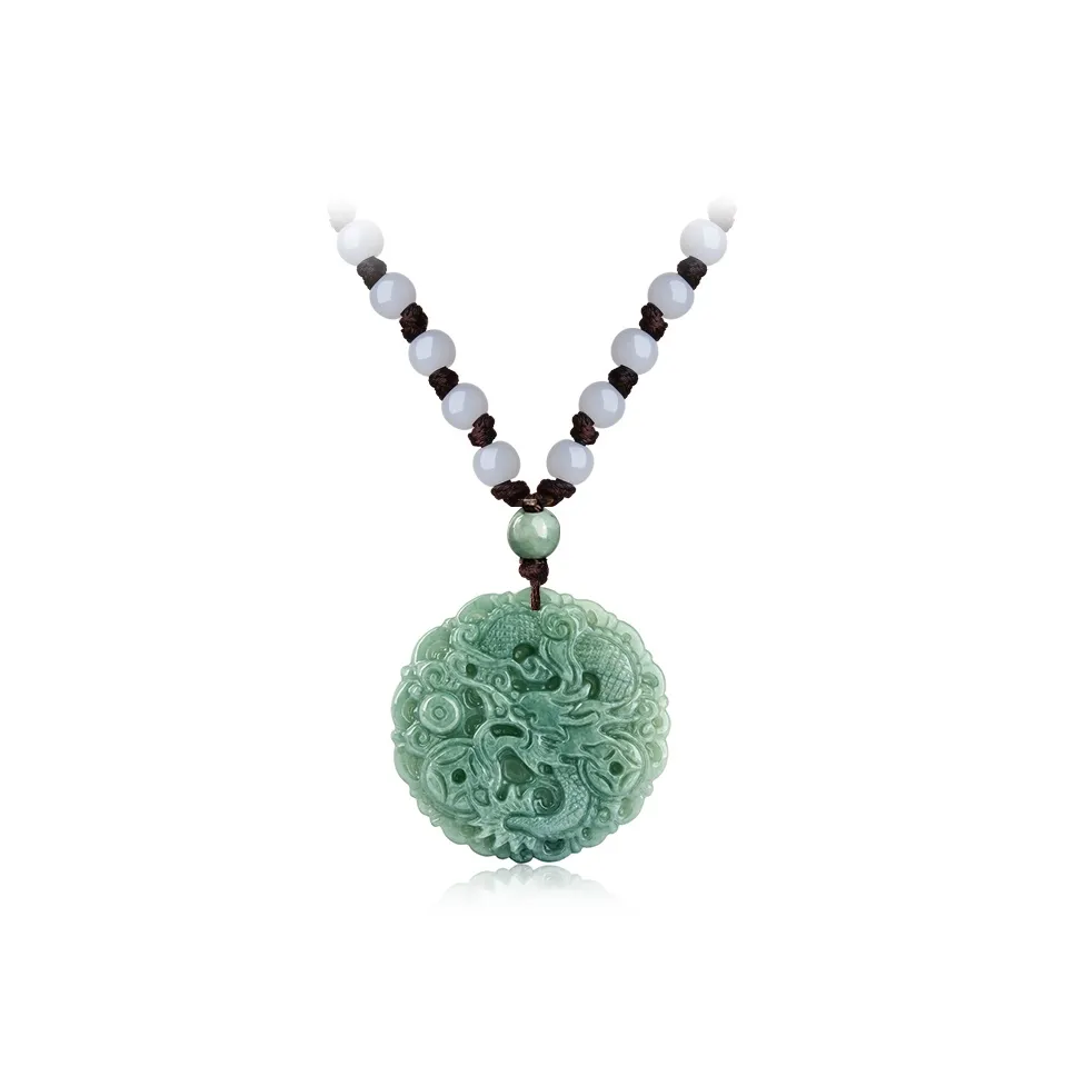 FUSSEM Bean Type Jadeite Necklaces Unisex