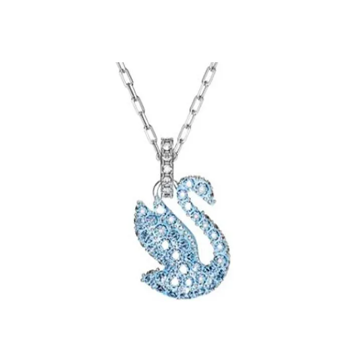 Swarovski Rhodium Plated Necklaces Women's Blue