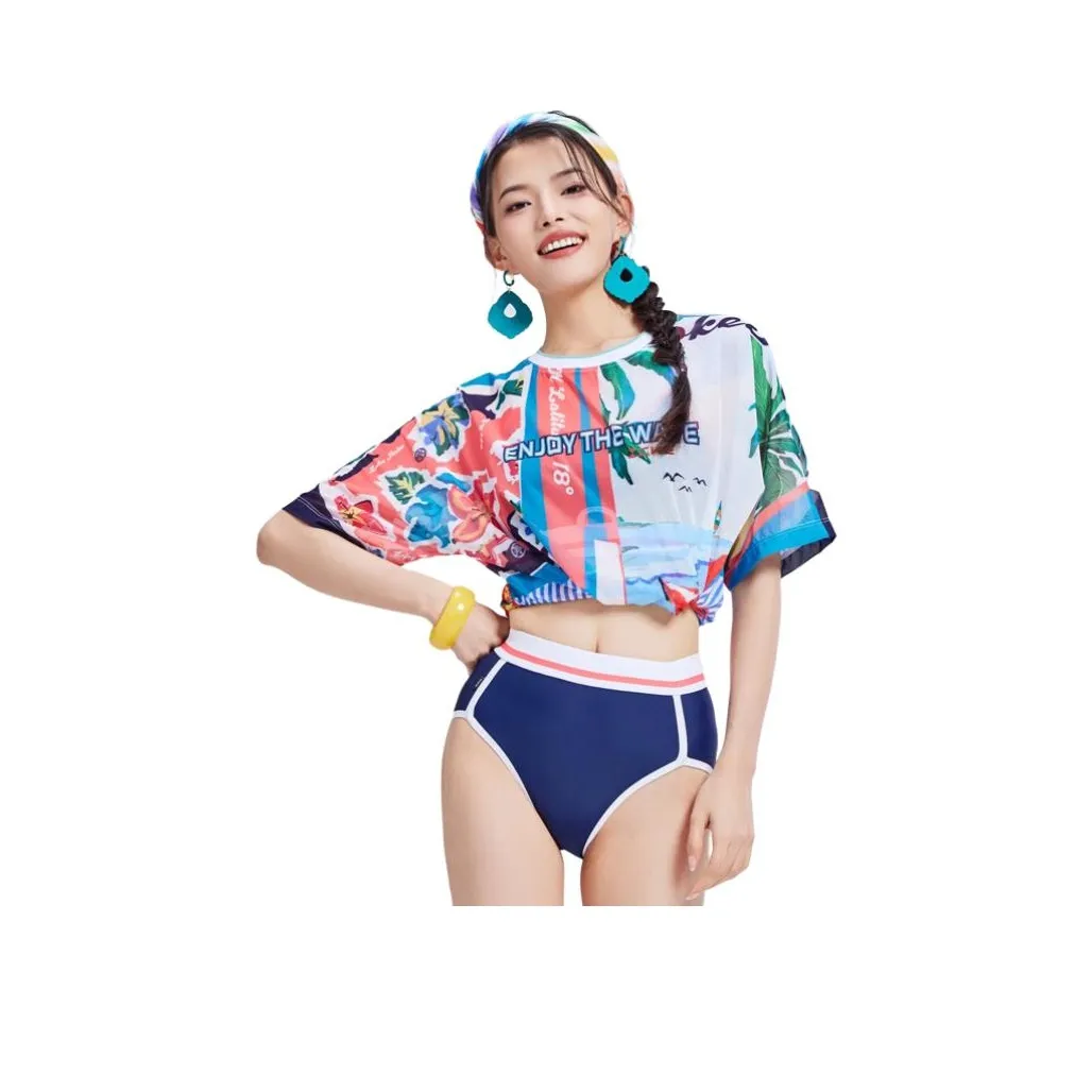 ZOKE Синий, оранжевый, зеленый Плащ Мечтательный Двухкомпонентный Набор 125501326 Унисекс Наборы Купальников