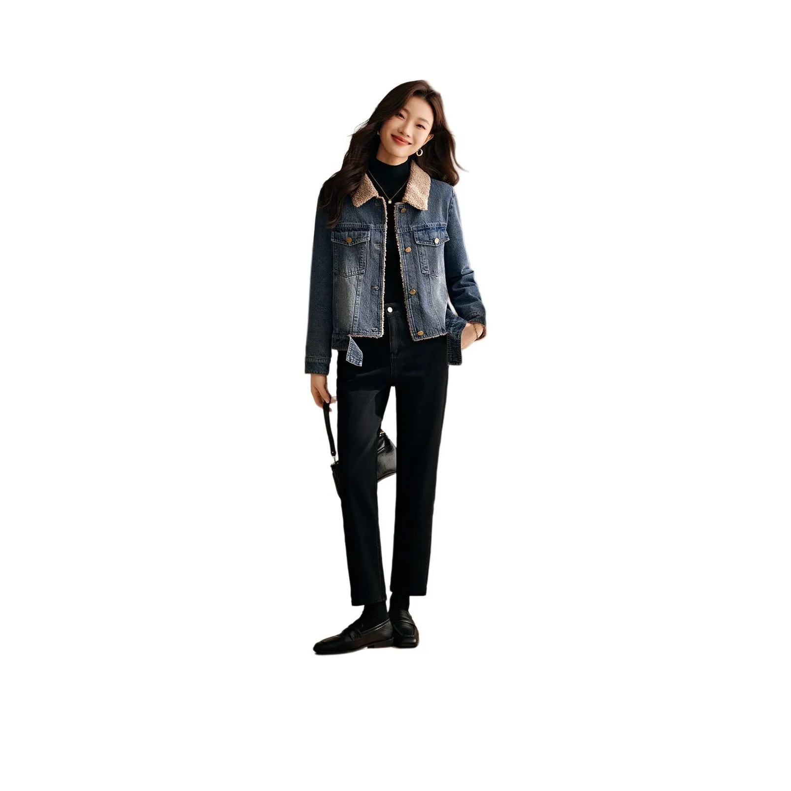 Mo Han Yi Mei Denim Куртка Женская Синяя