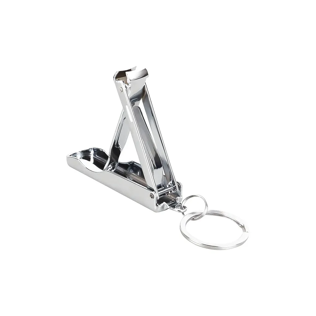 OUYUJI Складной кусачки для ногтей с кольцом для ключей серебряные 1 штука