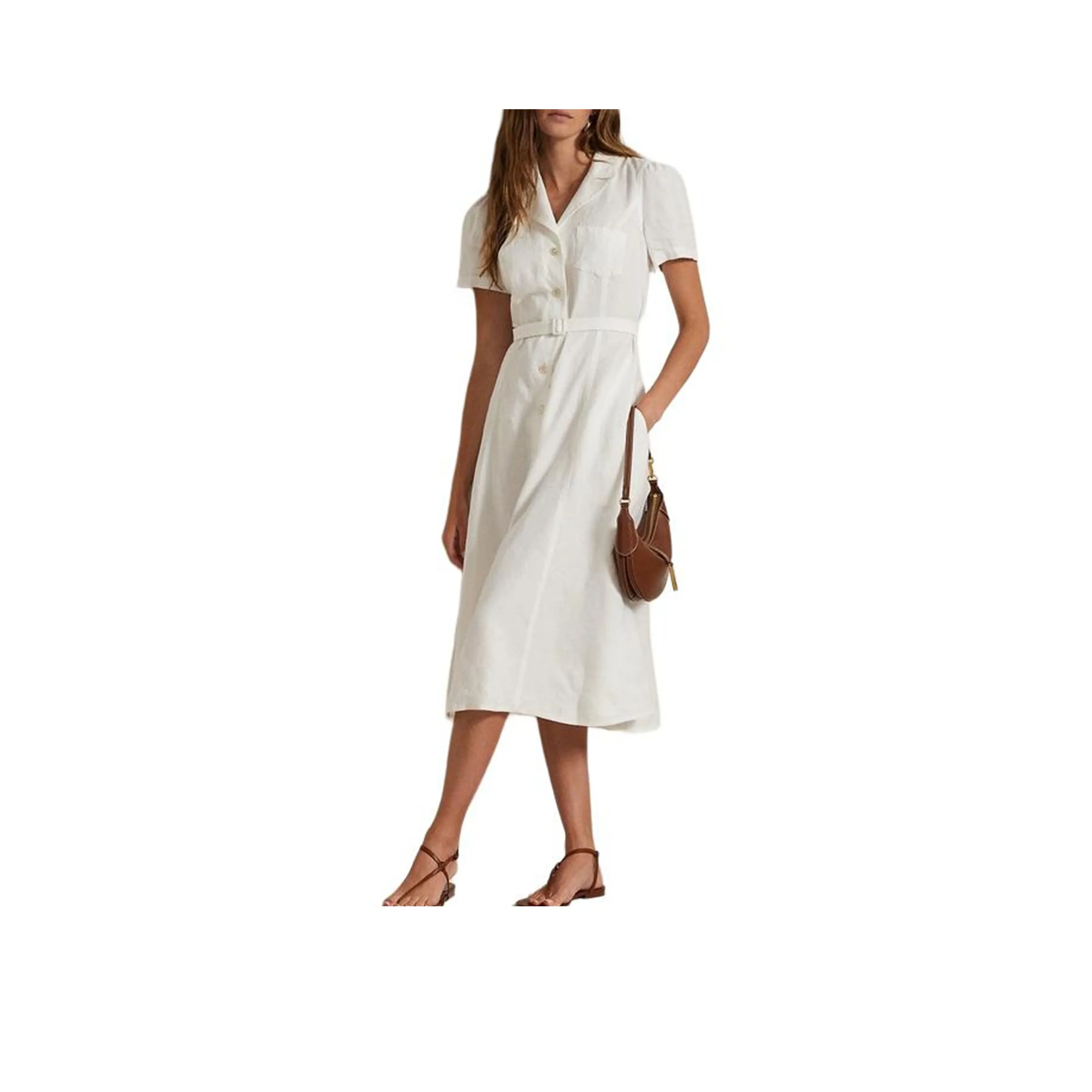 Polo Ralph Lauren FW25 Short Sleeved Dress Women's White