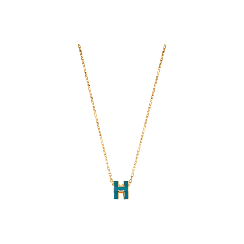 HERMES Mini Pop H Pendant Gold tone