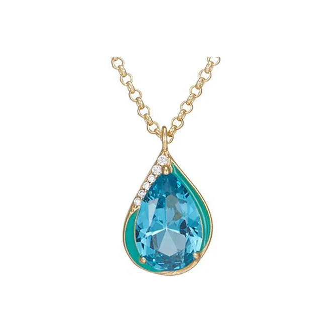 Fellala Искусственный кристалл Ожерелья Женские Синий