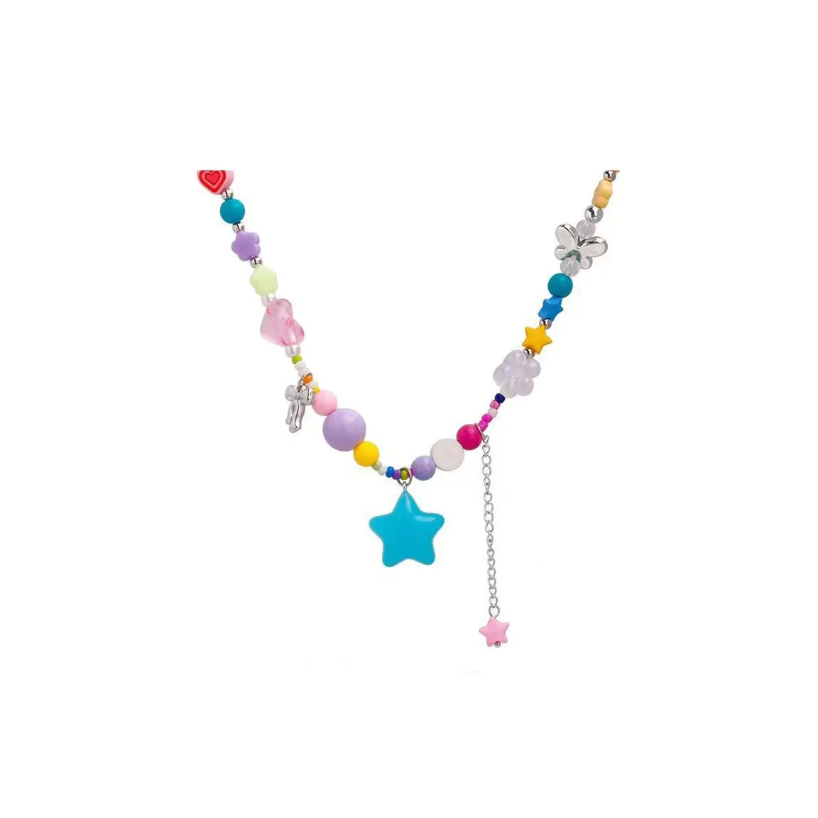 COKKCO Универсальный Эксклюзивный Дизайн Бусина Сердце Ключица Цепочка Ожерелье Женское