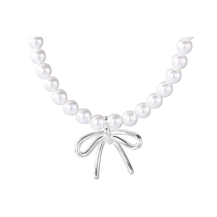 NATURALLYJOJO Искусственная жемчужина Ожерелья Женское Серебро Золото