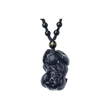 SUNFEEL Obsidian Necklaces Unisex