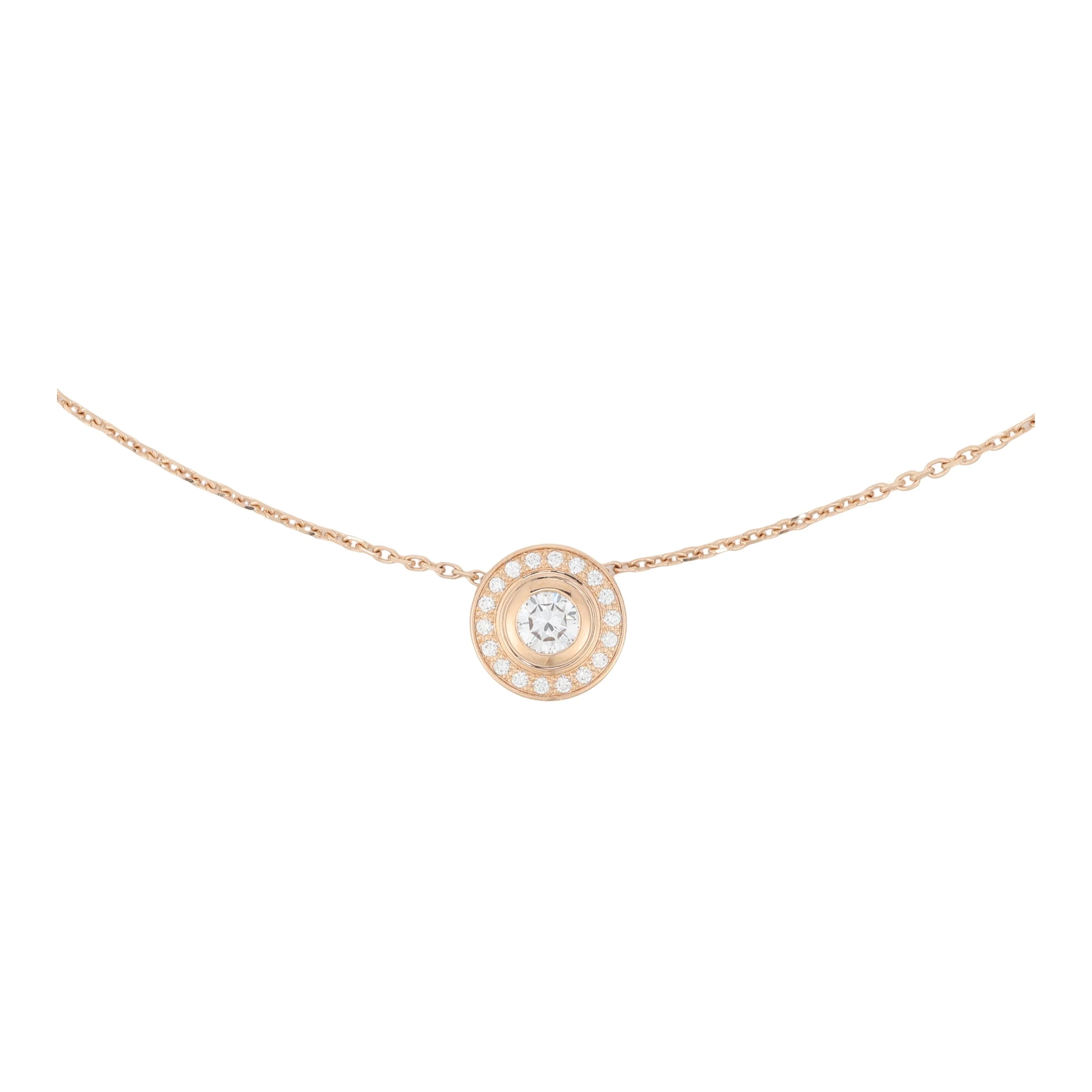 CARTIER Diamond Necklaces Women's Rose Gold