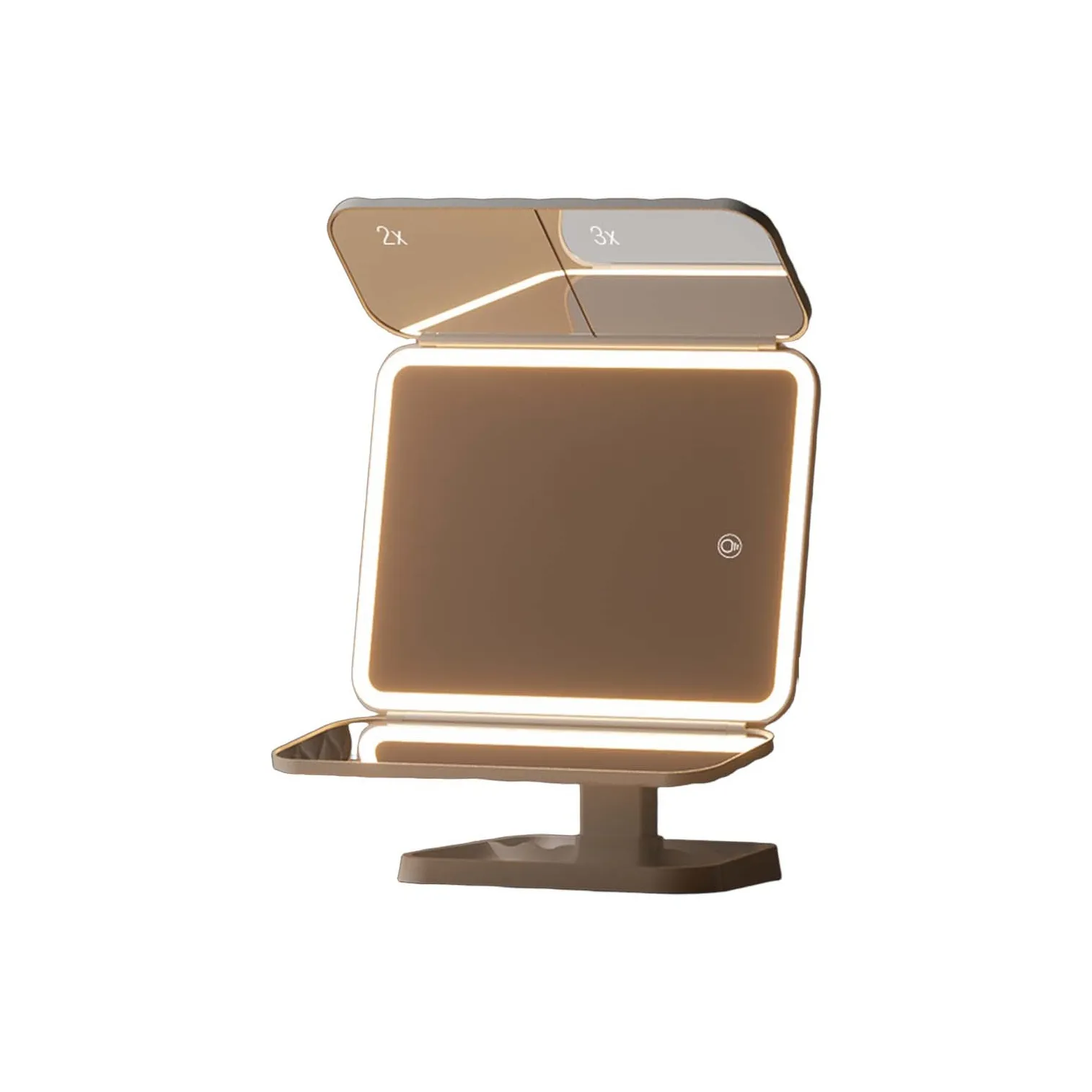 OEING LED освещенное зеркало для макияжа складное настольное зеркало с подставкой трехцветное освещение регулируемое