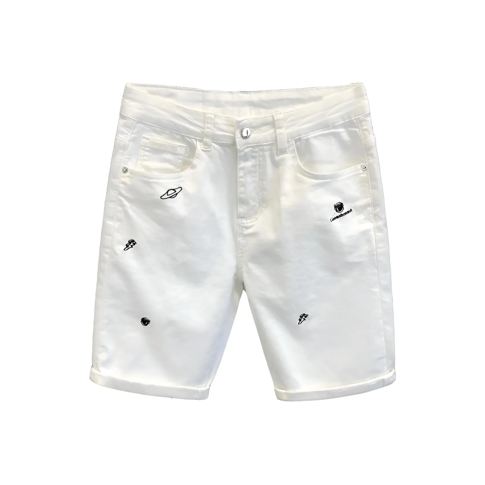 ZMHT Белые унисекс джинсовые шорты