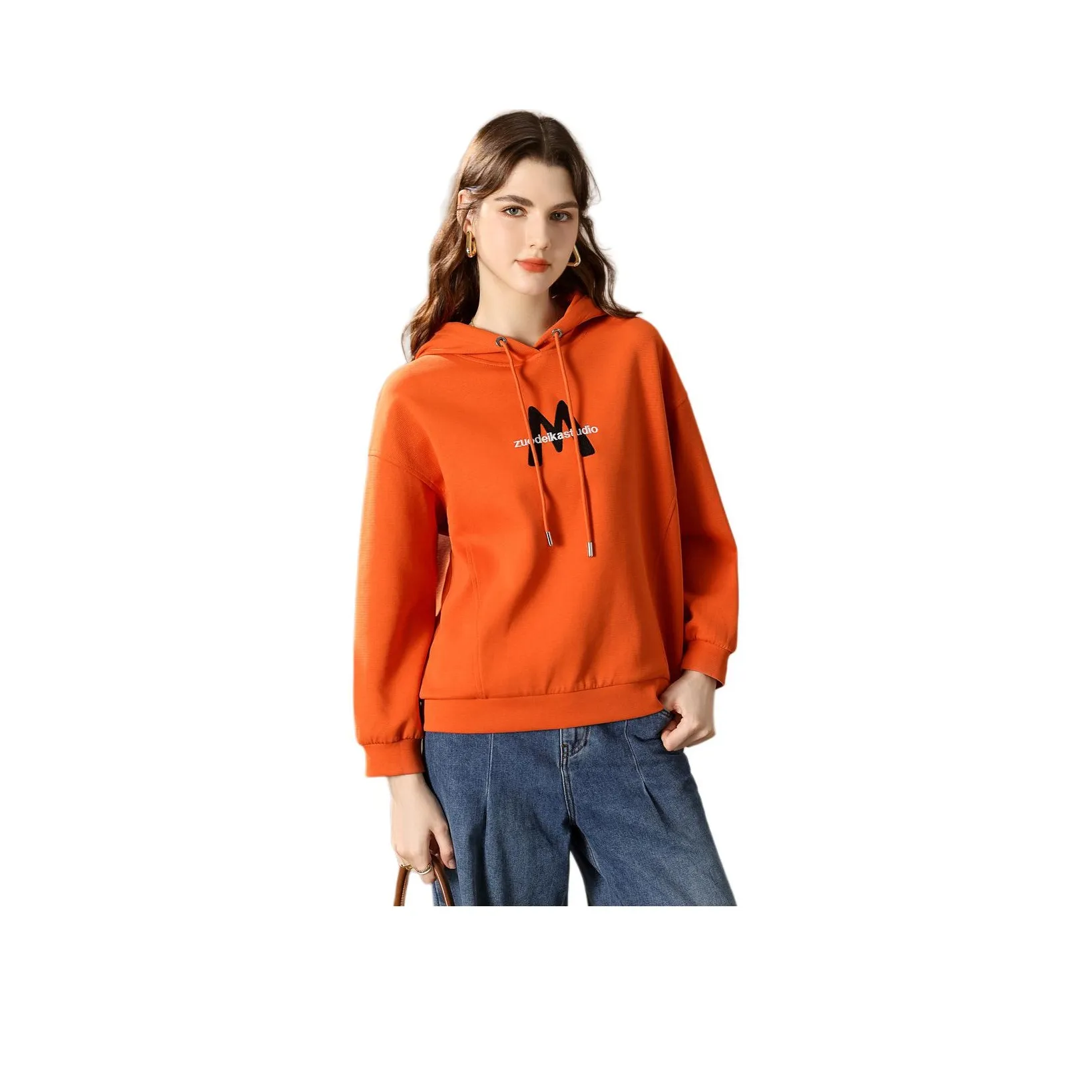 FENHONGMALI Толстовка Женская Оранжевая