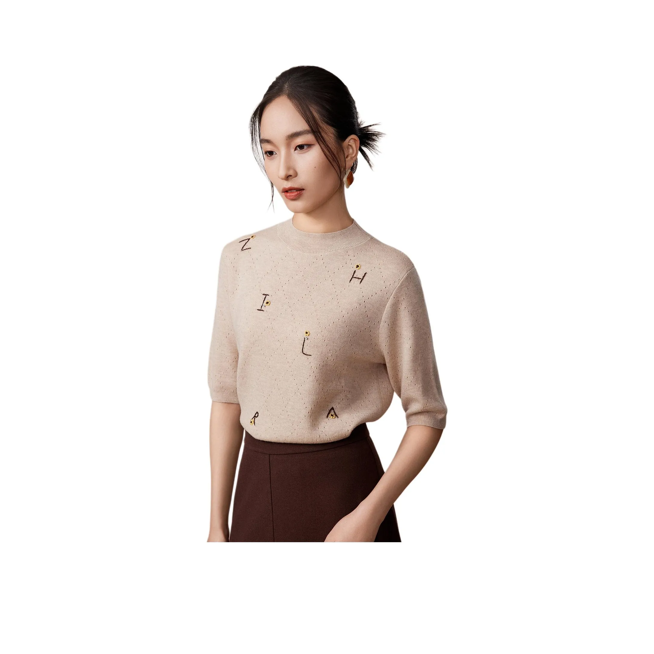 BBLLUUEE Sweater Women's Vanilla Apricot