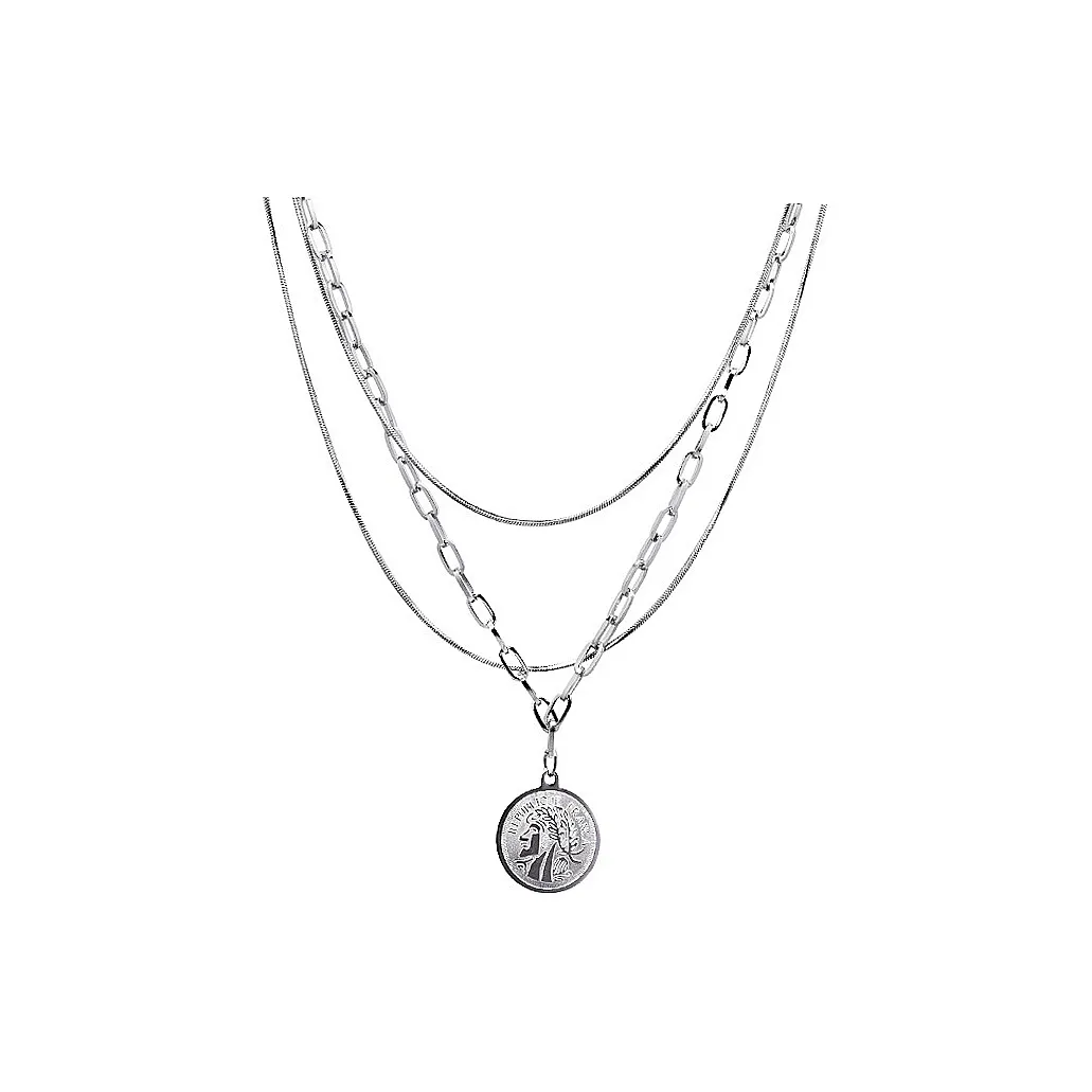 AKAK Ожерелья Унисекс Серебристо-белый