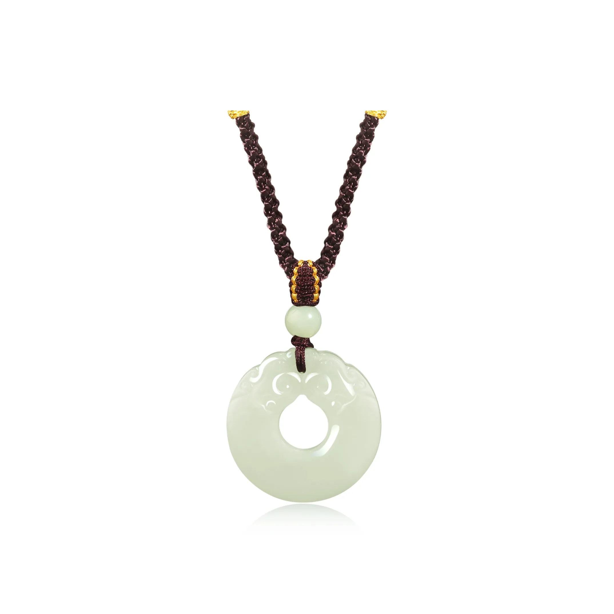 Lao Feng Xiang Hetian Jade Necklaces White Jade/Pale Greenish White Jade Unisex
