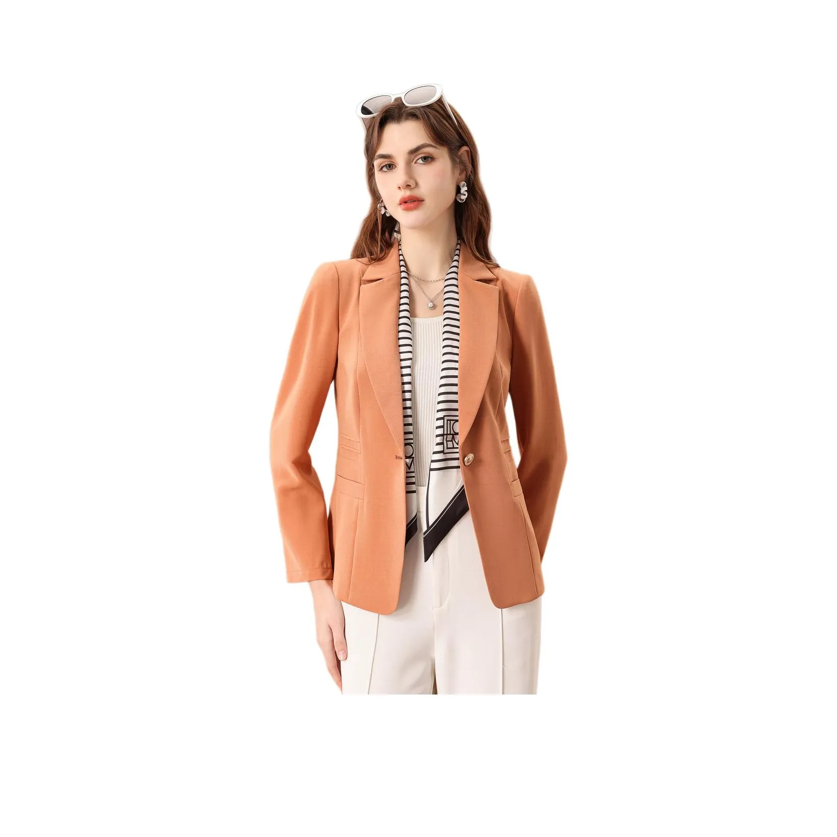 FENHONGMALI Бизнес-костюм женский цвет оранжевый