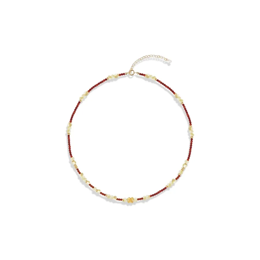WANLIACC Agate Four Leaf Clover Necklace Women's