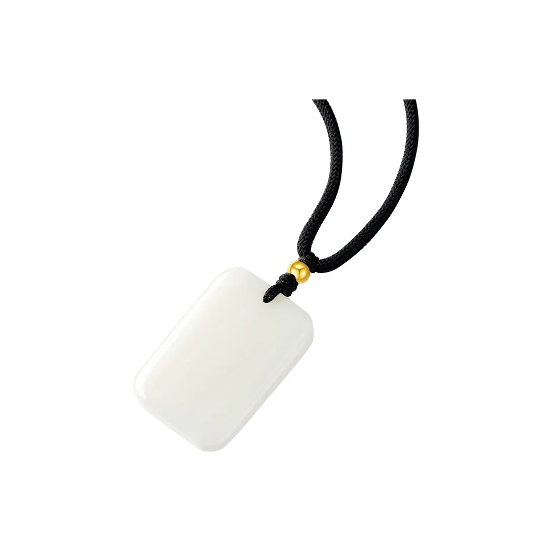 CHOW TAI SENG Necklaces Pale Greenish White Jade Unisex