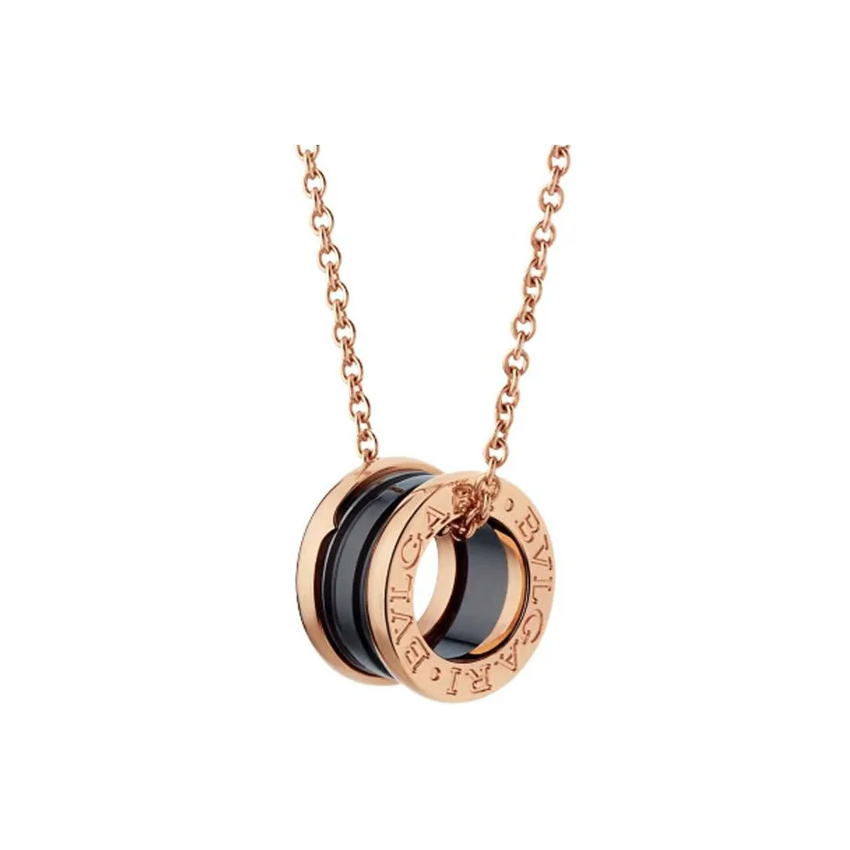 BVLGARI B.Zero1 Series 18K Gold Necklaces Unisex Rose Gold