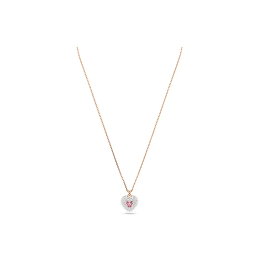 Swarovski Синтетический кубический цирконий Искусственный кристалл Искусственная жемчужина Ожерелья Унисекс Розово-золотой