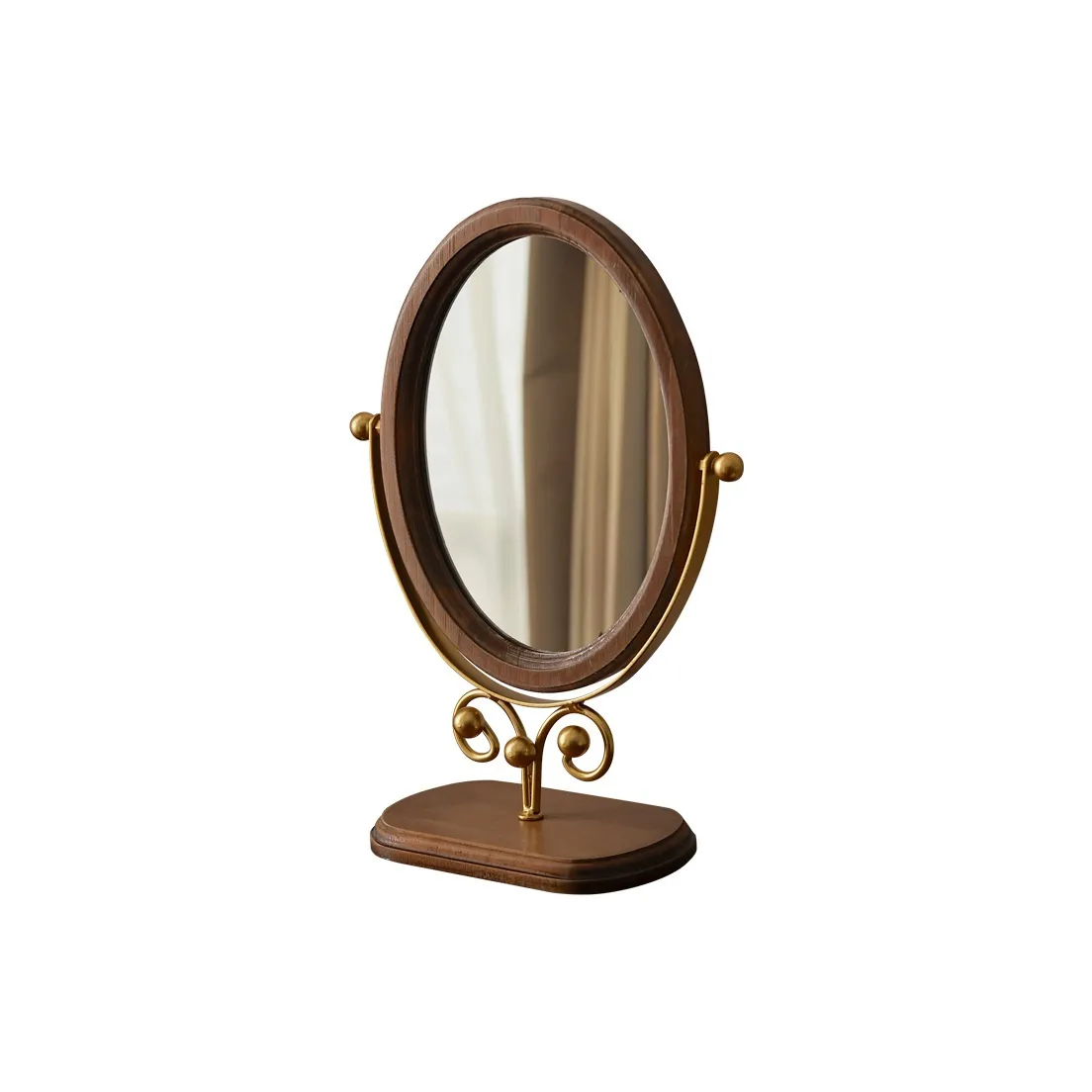 ARTMISS Винтаж Спальня Портативное Зеркальце из Массивной Деревянной Ручной Работы Зеркало для Домашнего Диска