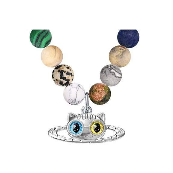 PEACE CAT Рудный бусина ожерелье унисекс