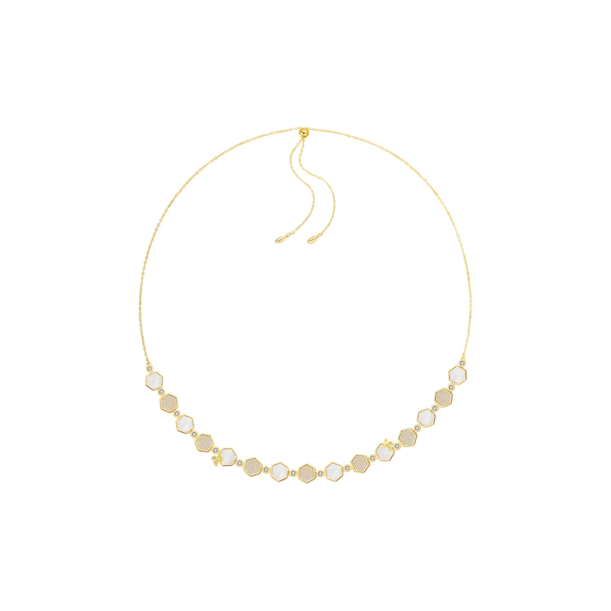 BABYBEI 925 Sterling Silver Mother Of Pearl Bee Gold Elegant Advanced Necklaces Women's