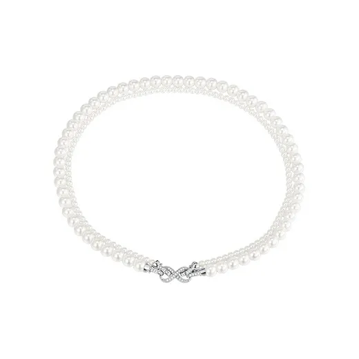 LILY LOTTY Стеклянные бусины Ожерелья Женское Серебро