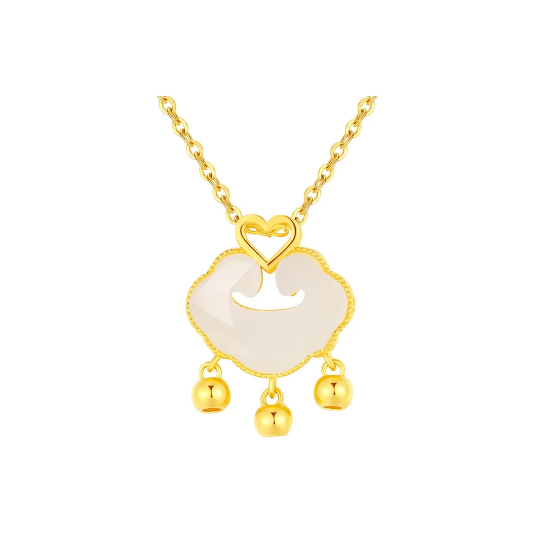 CHINA GOLD Necklaces White Jade/Pale Greenish White Jade Women's