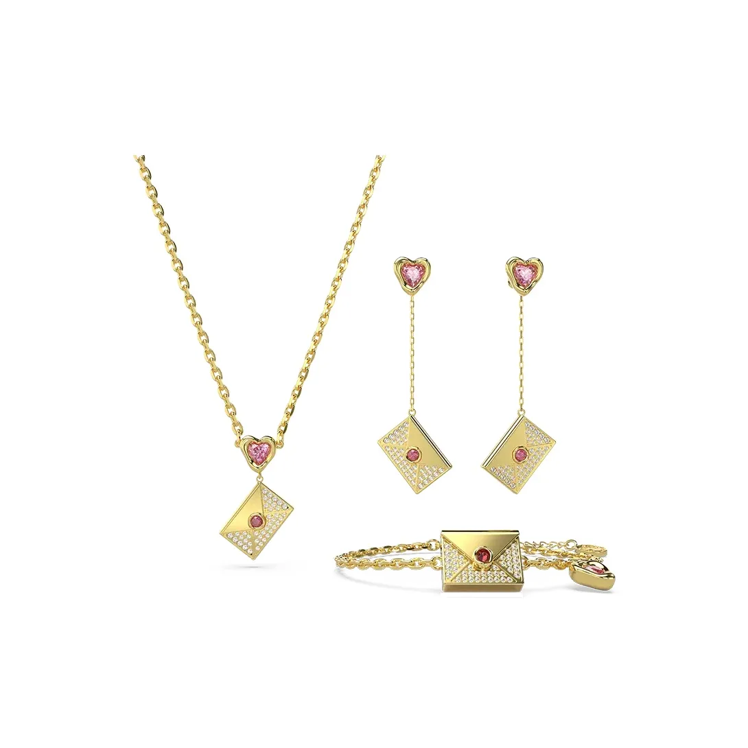 Swarovski Letra Cubic Zirconia Faux Crystal Gold-Tone Plated Necklaces Women's Gold