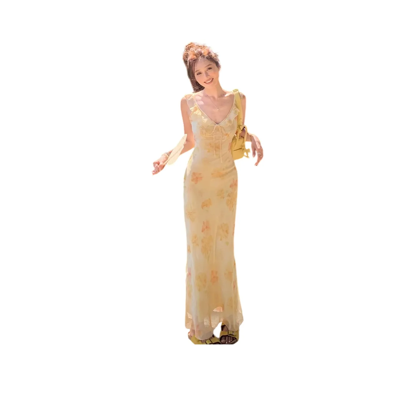 FLIM Slip Dresses Women's Yellow