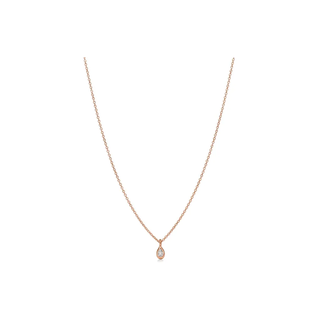 TIFFANY & CO. Elsa Peretti® 18k Rose Gold Diamonds Necklaces Women's Rose Gold