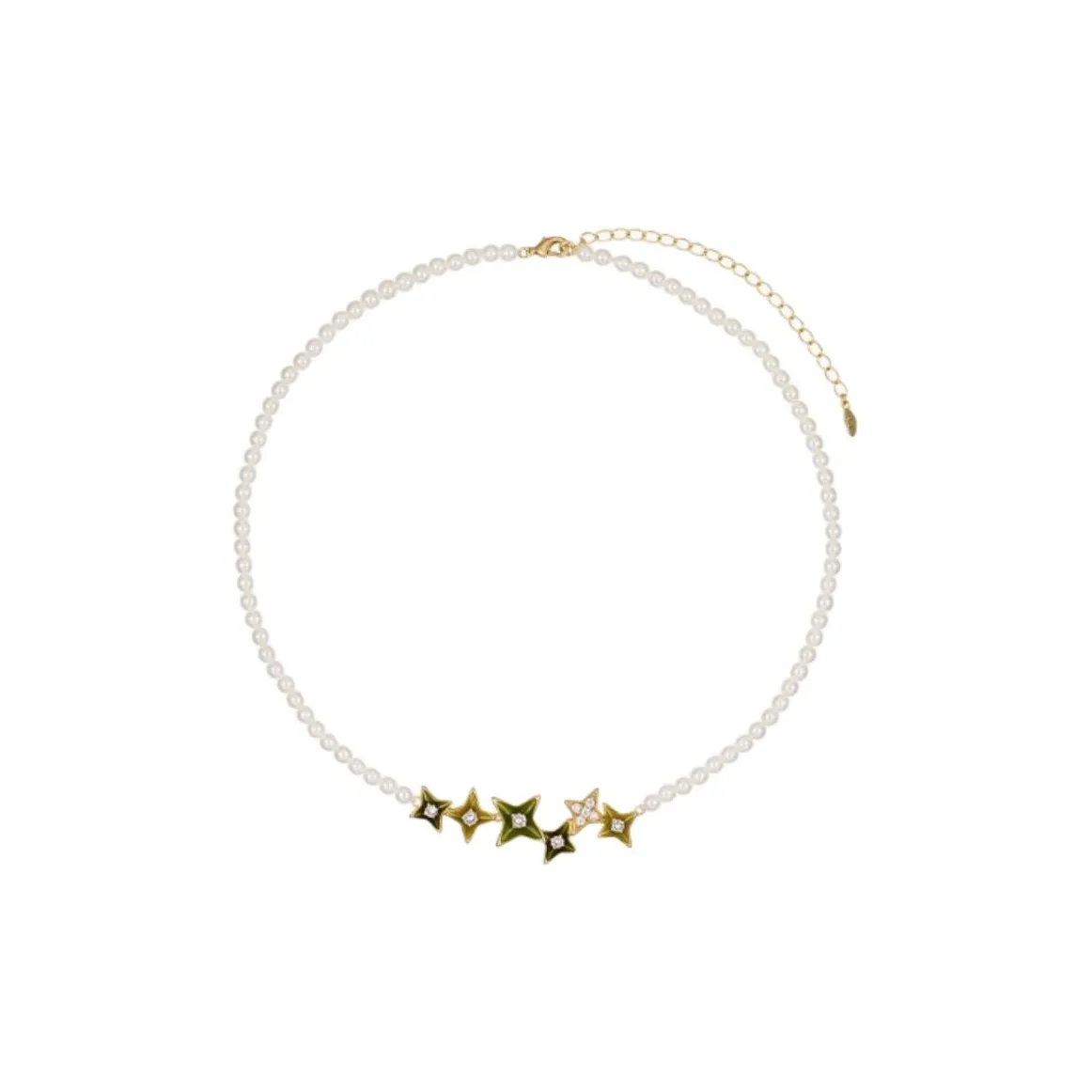 Fellala Сплав Ожерелья Женские Армейский зеленый