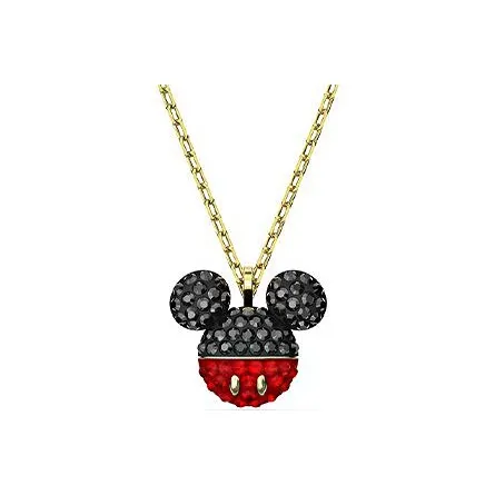 Swarovski Mickey And Minnie Faux Crystal Stone Collarbone Chain Women's Gold