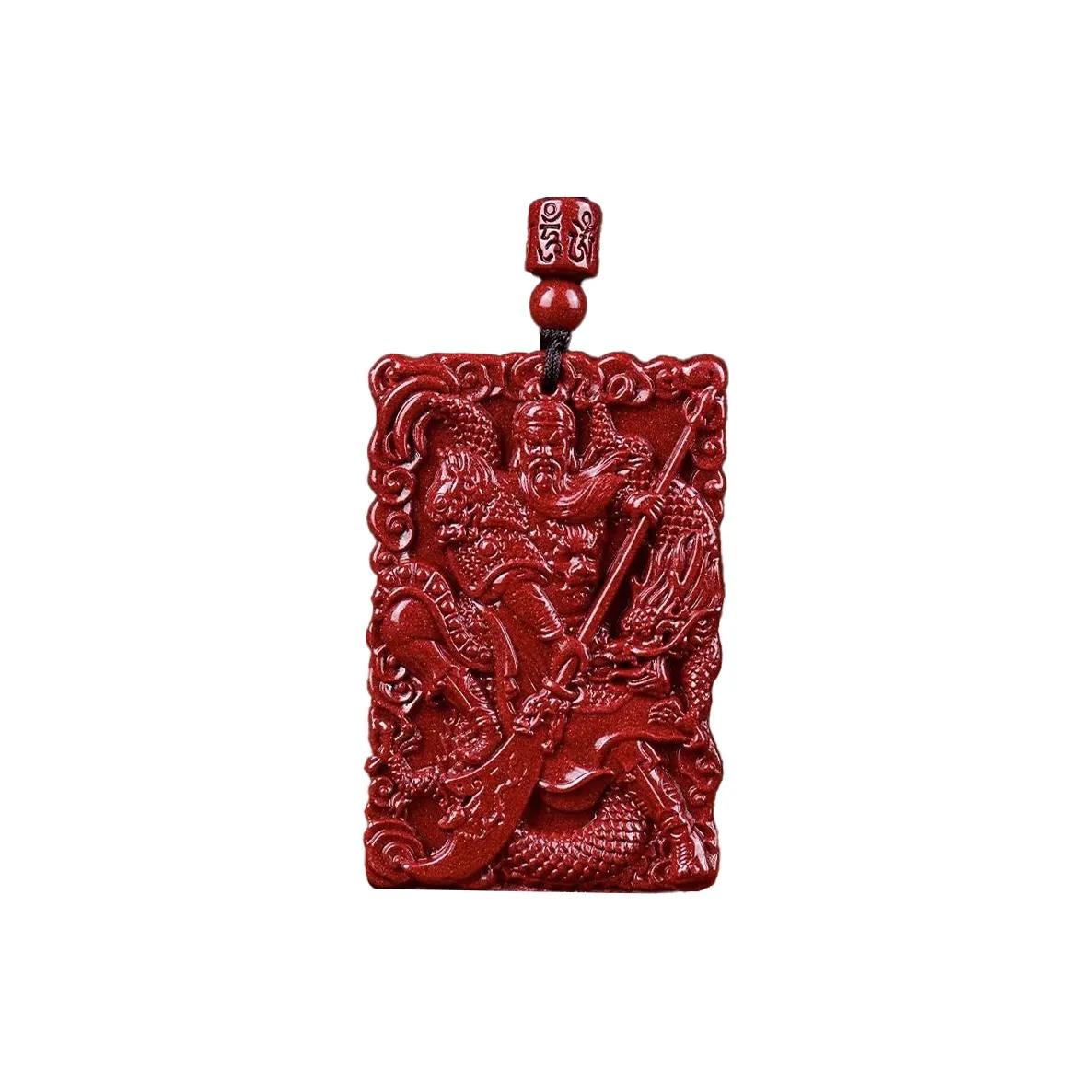 Renyu Jewelry Cinnabar Chinoiserie Chinese Fashion Trend Exquisite Carving Reconstructed Cinnabar Necklace Unisex