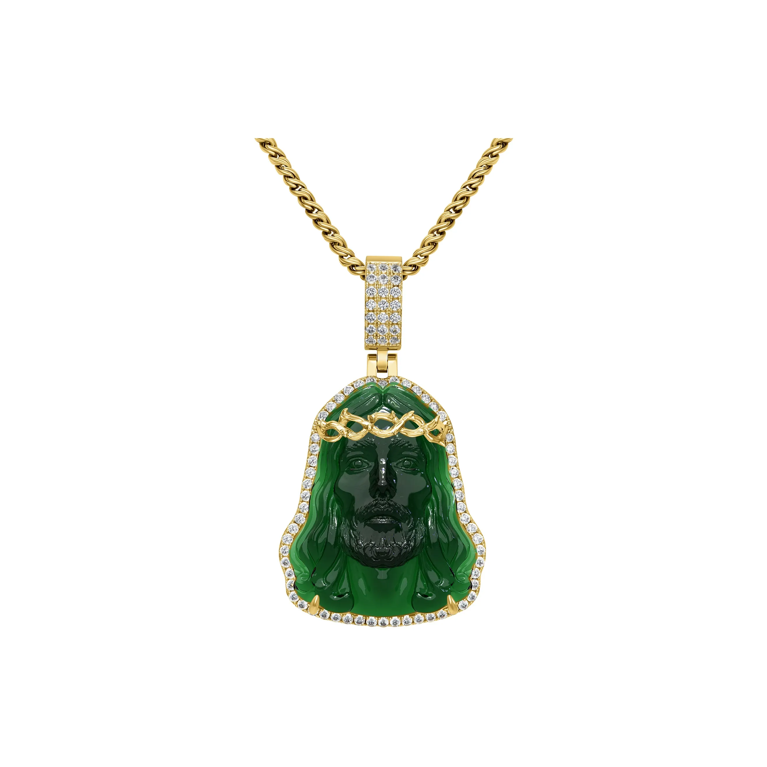 APORRO 18K White Gold Plated Copper Glass Stone Pendant Necklaces Unisex