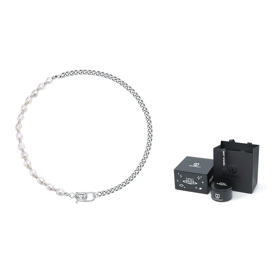 PEACE CAT Baroque Pearl Титановая сталь Ожерелья Унисекс