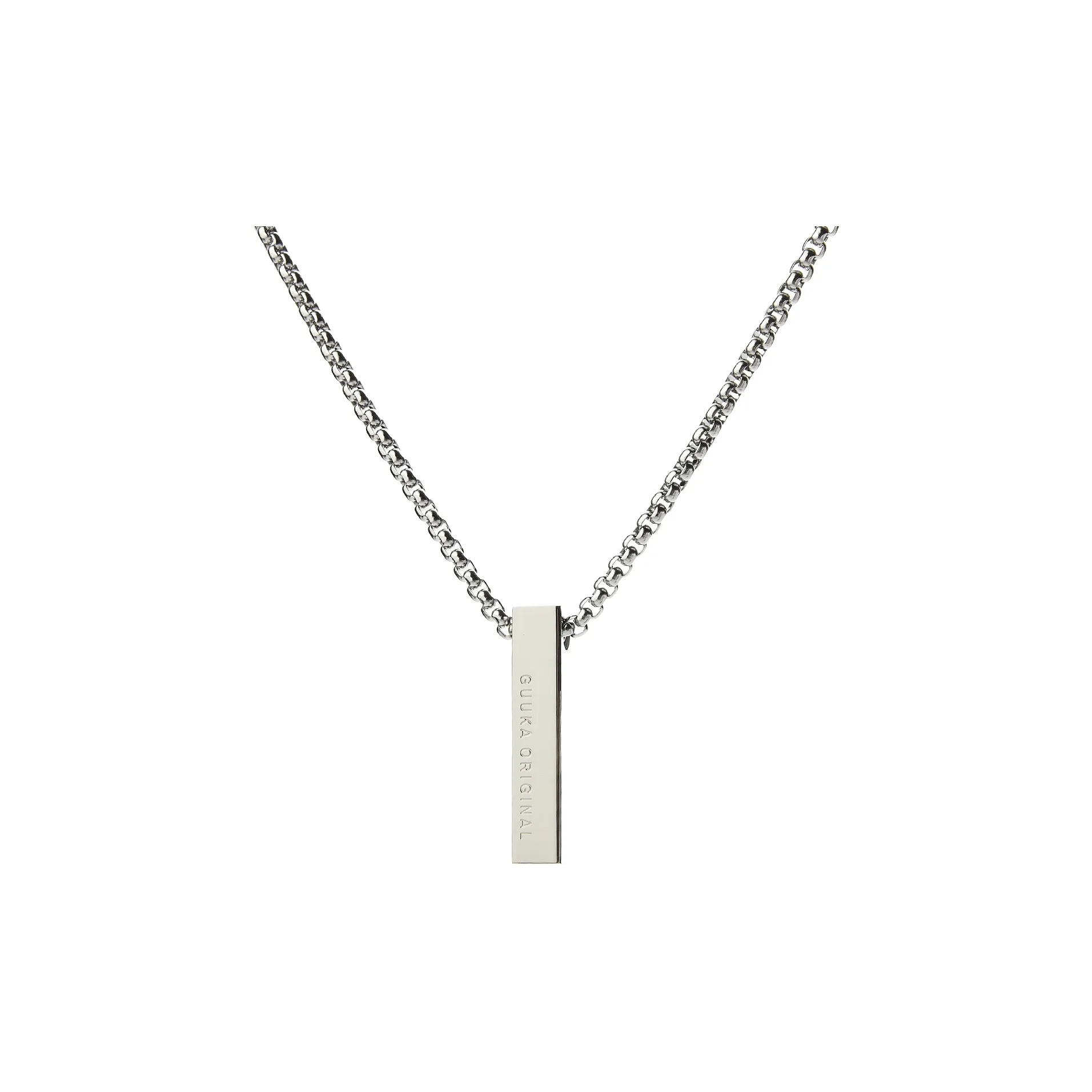 Guuka Титановые и Стальные Ожерелья Унисекс Серебристо-Белый