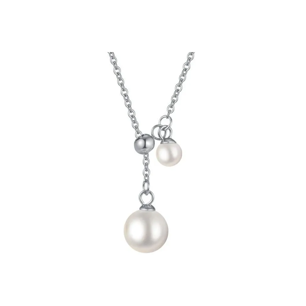 CHUVORA Luxe Fashion Pearl Titanium Steel Collarbone Minimalist Elegance Small Light Bulb Necklace For Women's Women's