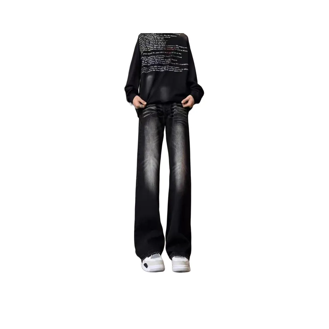 BLACK AT Черные Унисекс Джинсы