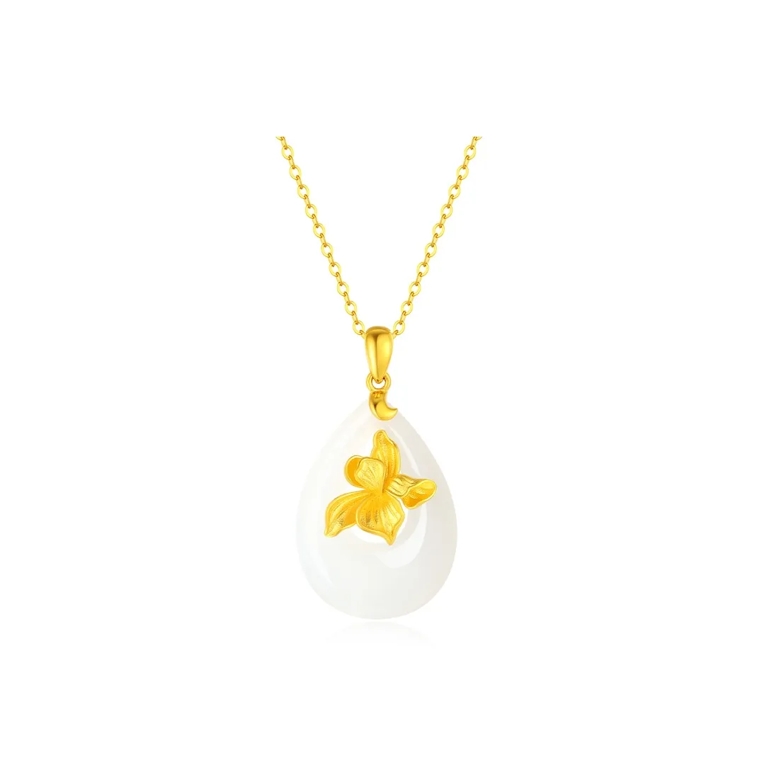 CHINA GOLD Necklaces White Jade/Pale Greenish White Jade Women's