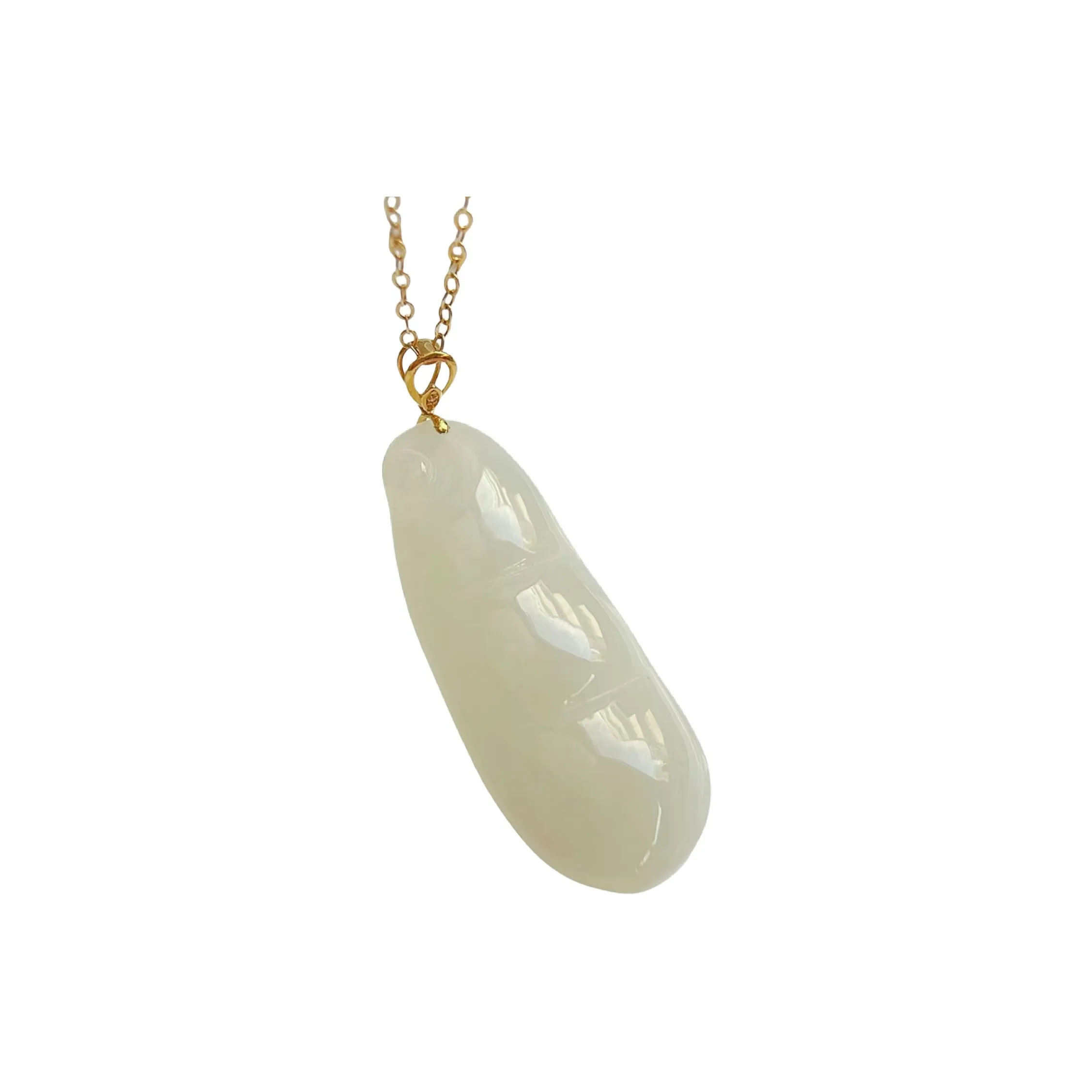 Oriental Jade Hetian Jade Necklaces Pale Greenish White Jade Women's