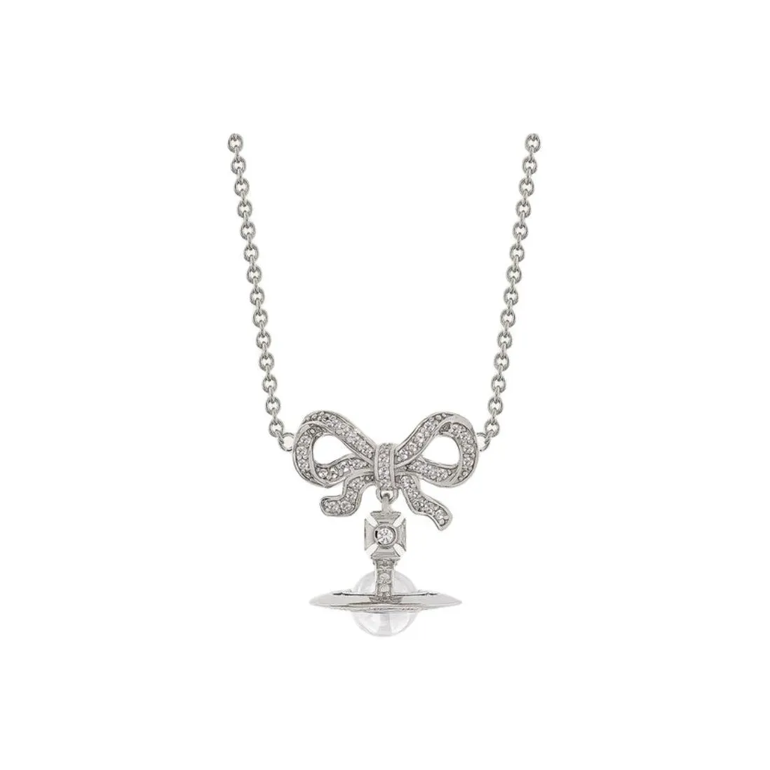 Vivienne Westwood Crystal, Recycled Silver Necklaces Unisex Platinum