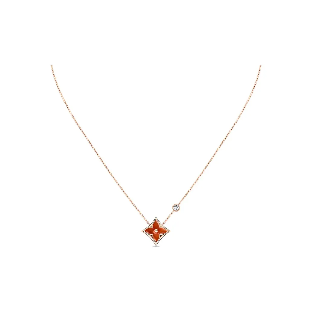 LOUIS VUITTON Color Blossom Bb Star Pendant Pink Gold Cornelian And Diamond