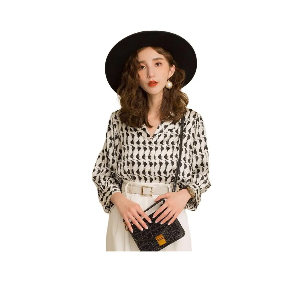 DEAR DEER PUFF Рубашка Женская Черная Белая